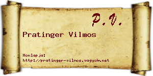 Pratinger Vilmos névjegykártya